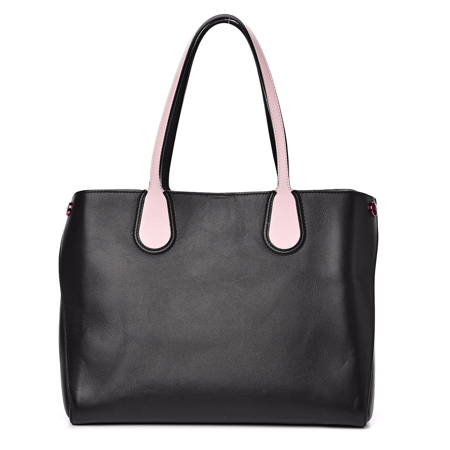 Calfskin Small Addict Shopping Tote Black Pink