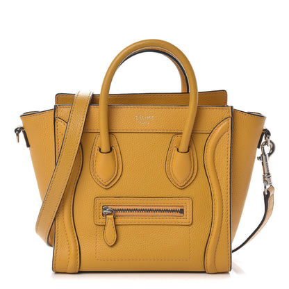 Celine Drummed Calfskin Nano Luggage Ocre 1 of 16