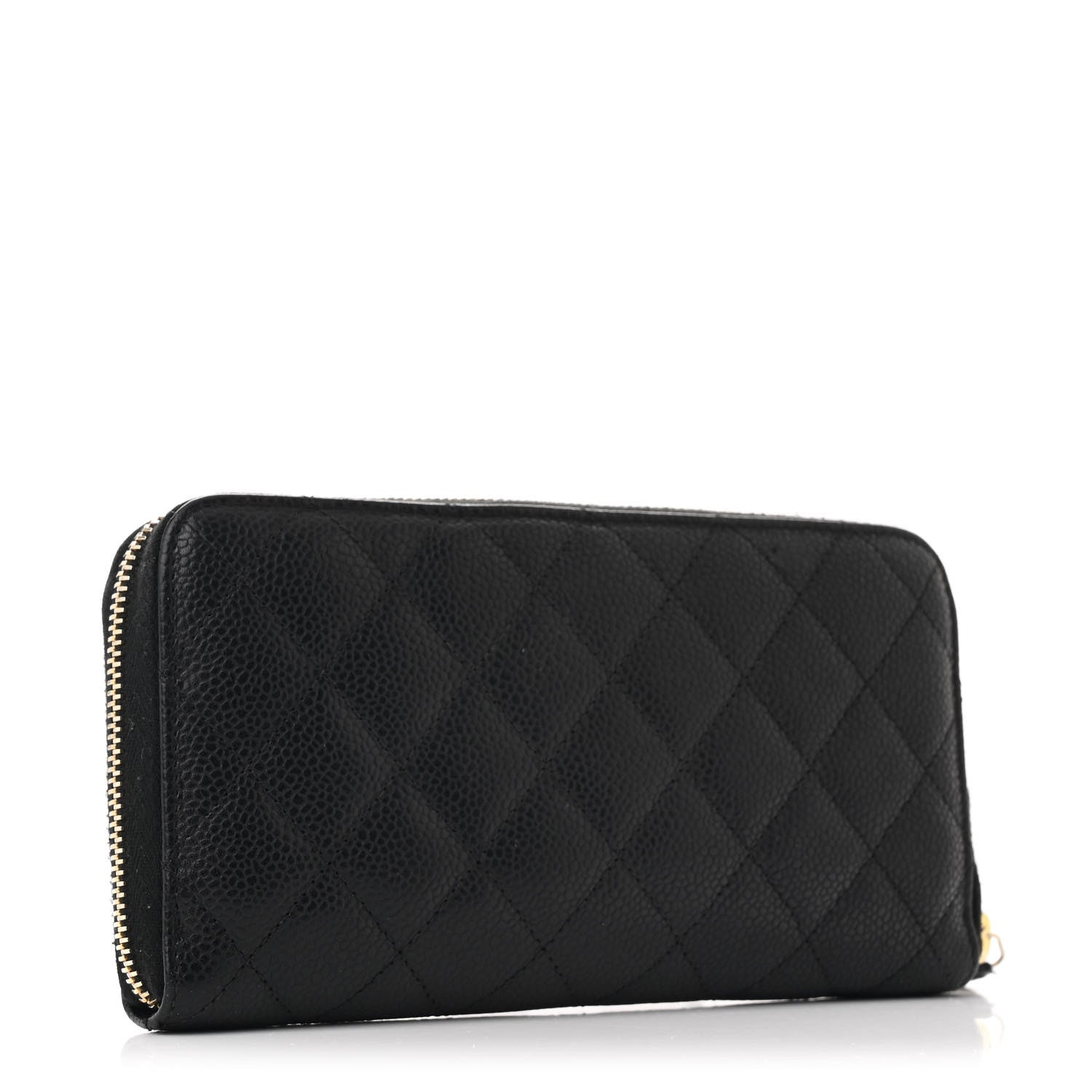 Chanel Caviar Quilted Large Gusset Zip Around Wallet Black 3 of 14