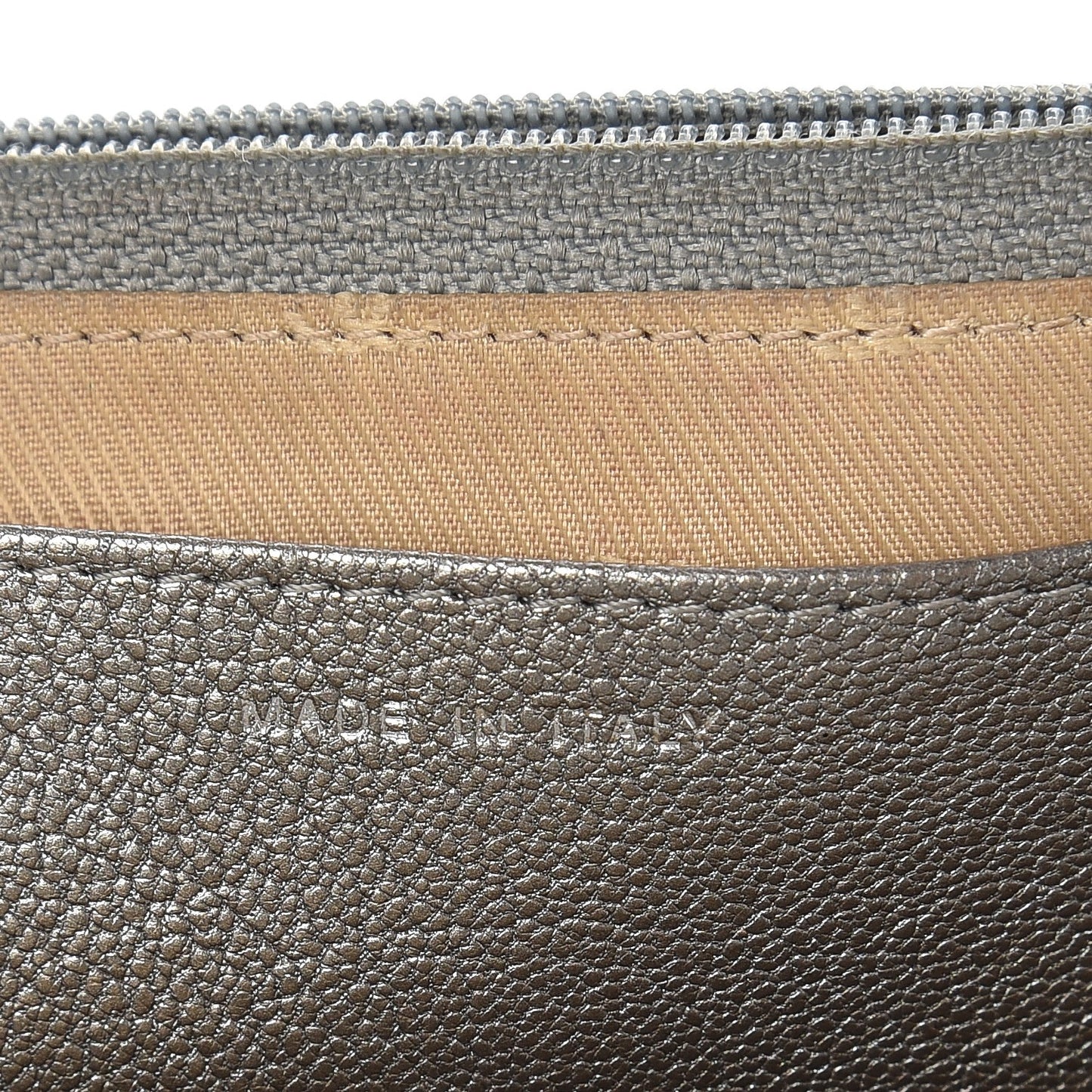 Metallic Goatskin Wallet On Chain WOC Silver