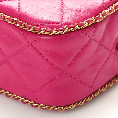 Chanel Lambskin Quilted Chain CC Mini Camera Case Fuchsia 10 of 11