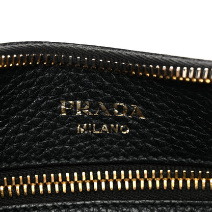 Prada Vitello Phenix Small Zippered Messenger Hobo Black 7 of 10