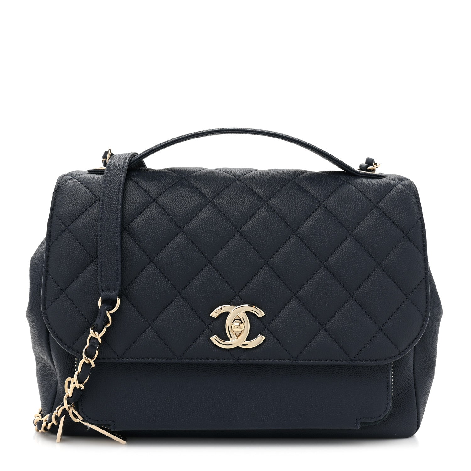 Chanel Caviar Quilted Large Business Affinity Flap Navy 1 of 12