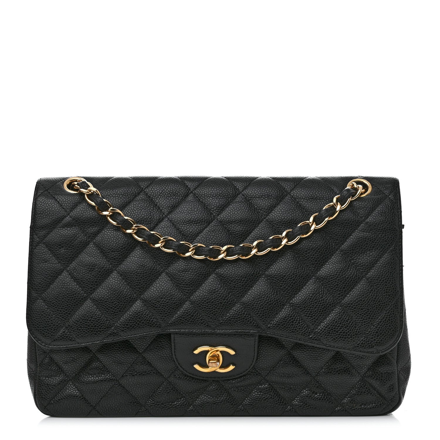 Chanel Caviar Quilted Jumbo Double Flap Black 1 of 12