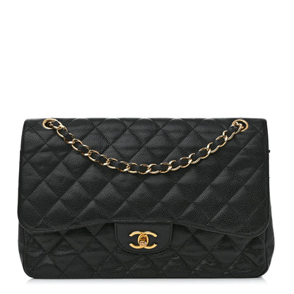 Chanel Caviar Quilted Jumbo Double Flap Black 1 of 12