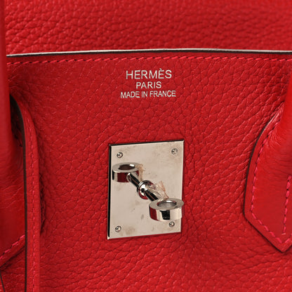 Hermes Taurillon Clemence Birkin 35 Rouge Casaque 6 of 17