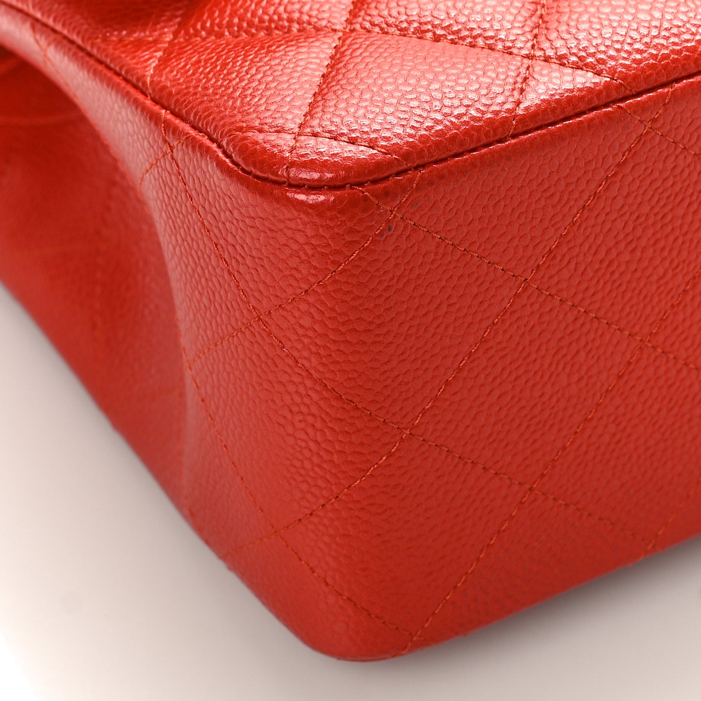 Pearly Caviar Quilted Jumbo Double Flap Orange