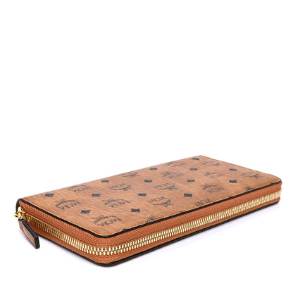 MCM Visetos Large Zip Around Wallet Cognac 3 of 5