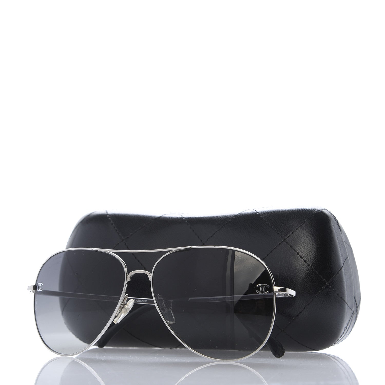 Chanel Aviator CC Sunglasses 4189-T-Q Black 8 of 8