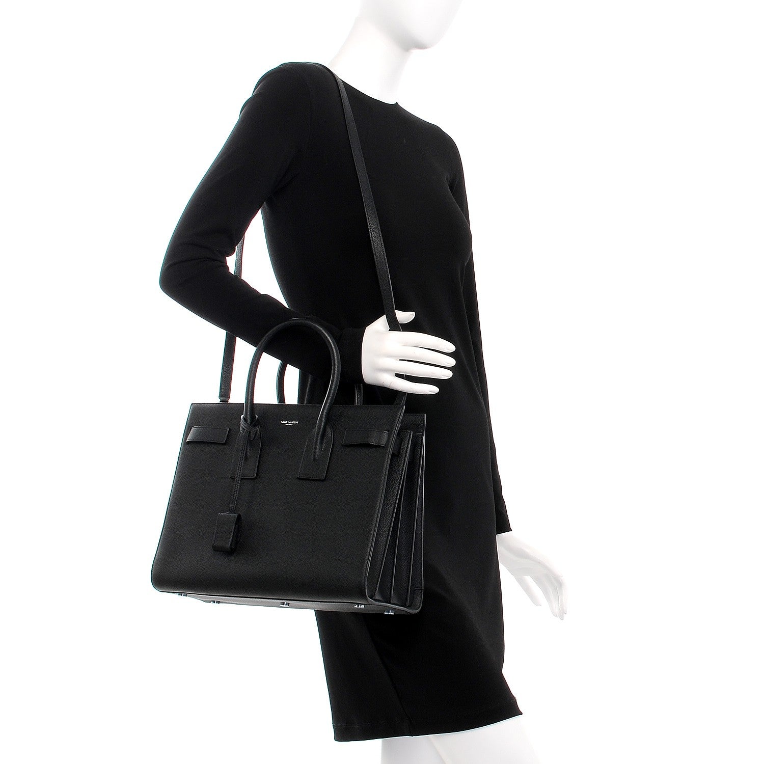 Saint Laurent Grained Calfskin Small Sac De Jour Black 2 of 7