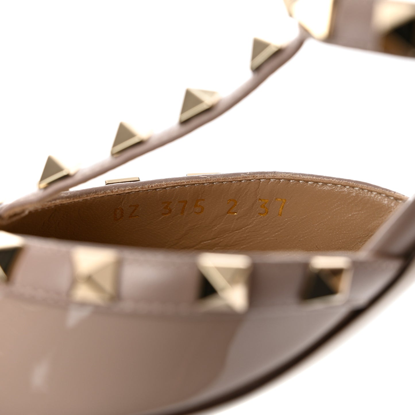 Patent Rockstud Ankle Strap 65mm Pumps 37 Poudre