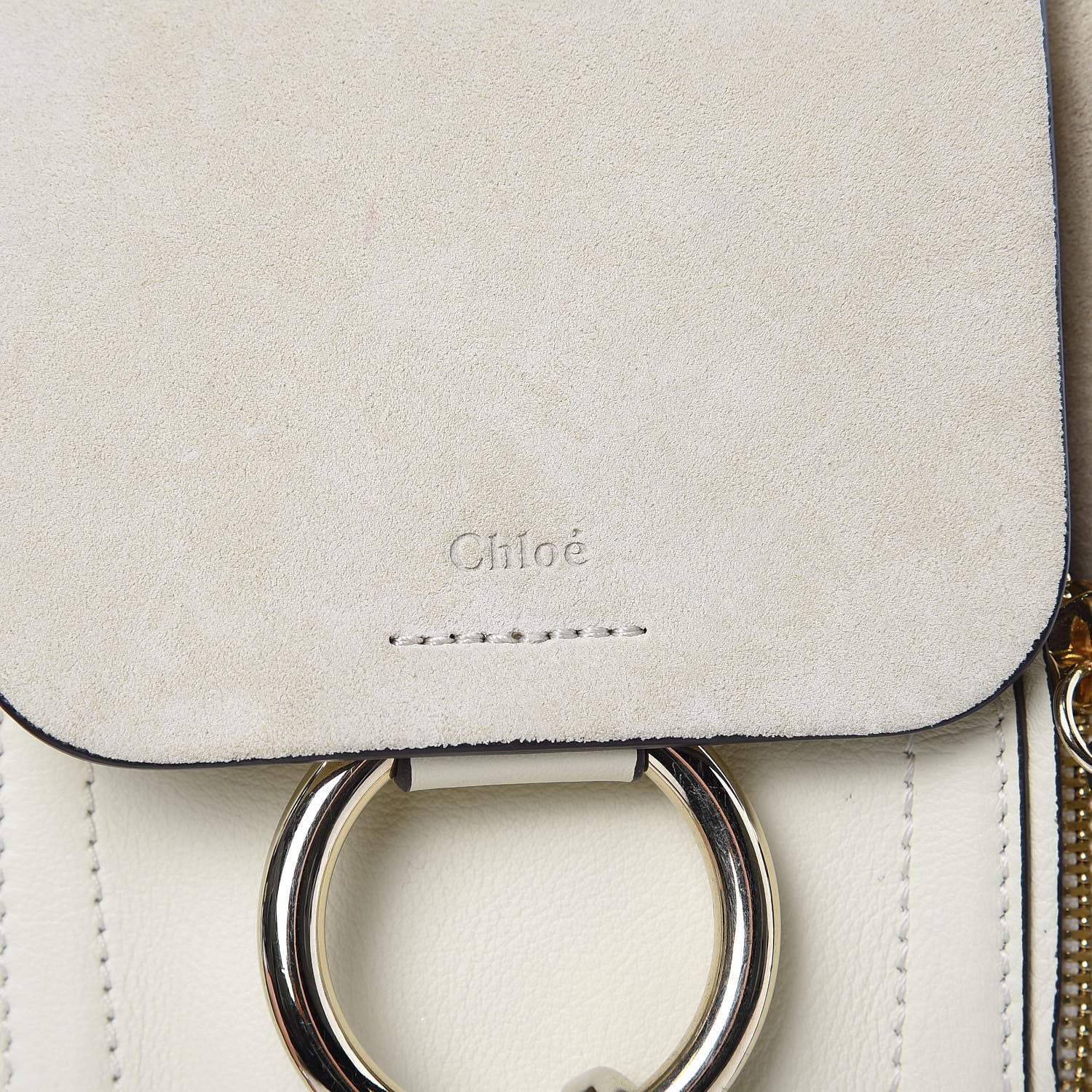Chloe Suede Calfskin Mini Faye Backpack Off White 8 of 13