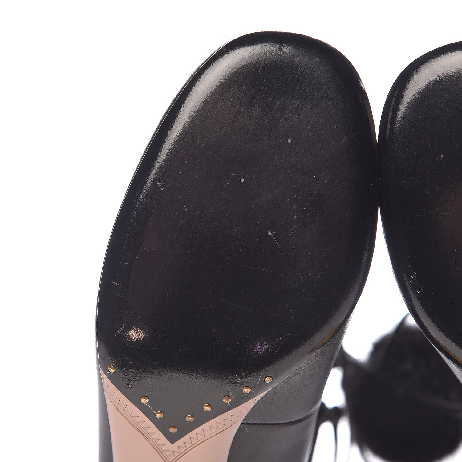 Gucci Calfskin Heloise Lace Up Ankle Boots 37 Black 9 of 11