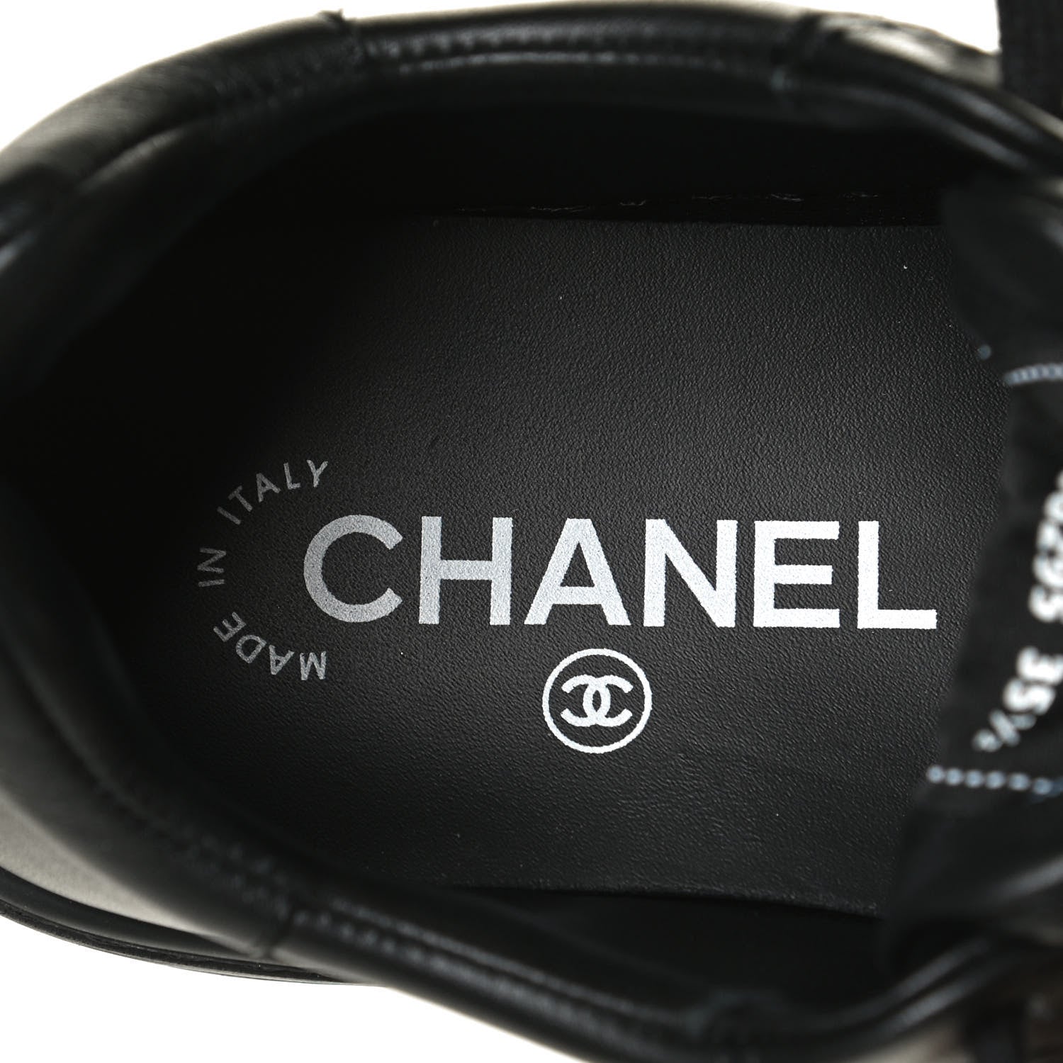Chanel Calfskin Womens Logo Sneakers 35.5 Black 9 of 11