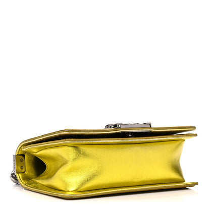 Chanel Metallic Patent Calfskin Quilted Small Boy Flap Yellow 3 of 11