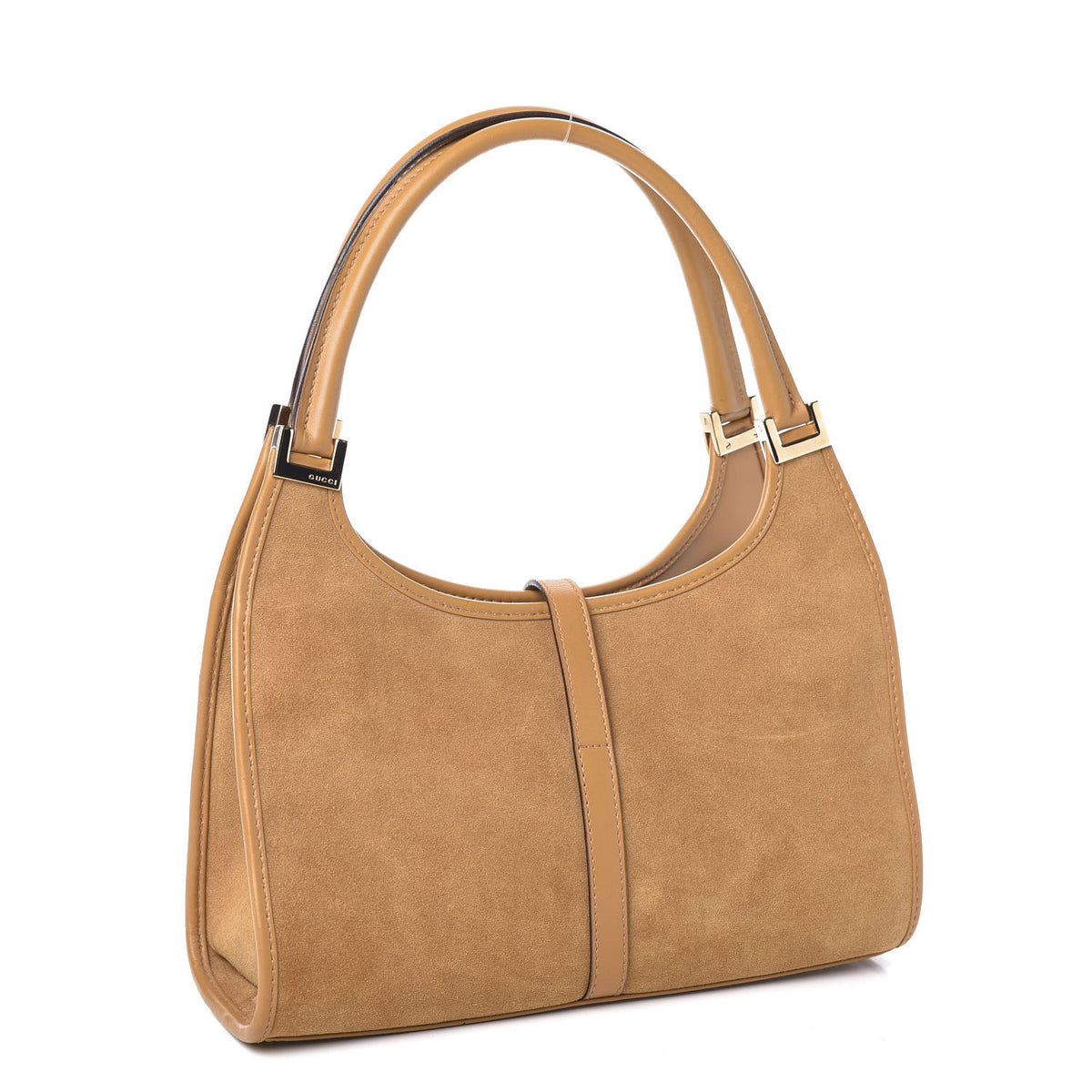 Suede Bardot Shoulder Bag Brown