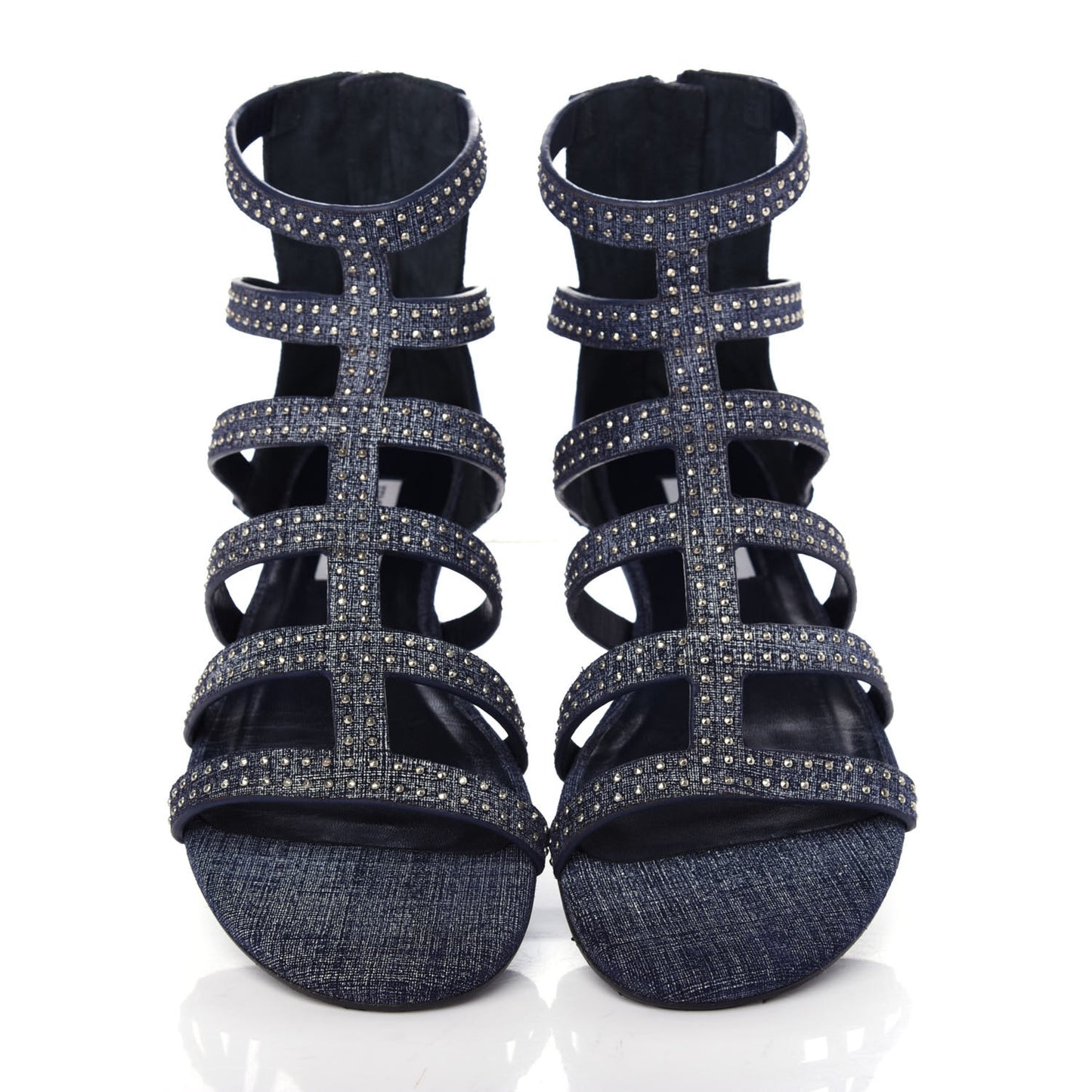 Denim Nix Gladiator Flat Sandals 36 Light Indigo
