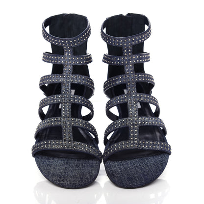 Jimmy Choo Denim Nix Gladiator Flat Sandals 36 Light Indigo 5 of 10