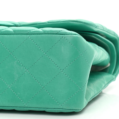 Chanel Lambskin Quilted Jumbo Double Flap Green 12 of 15