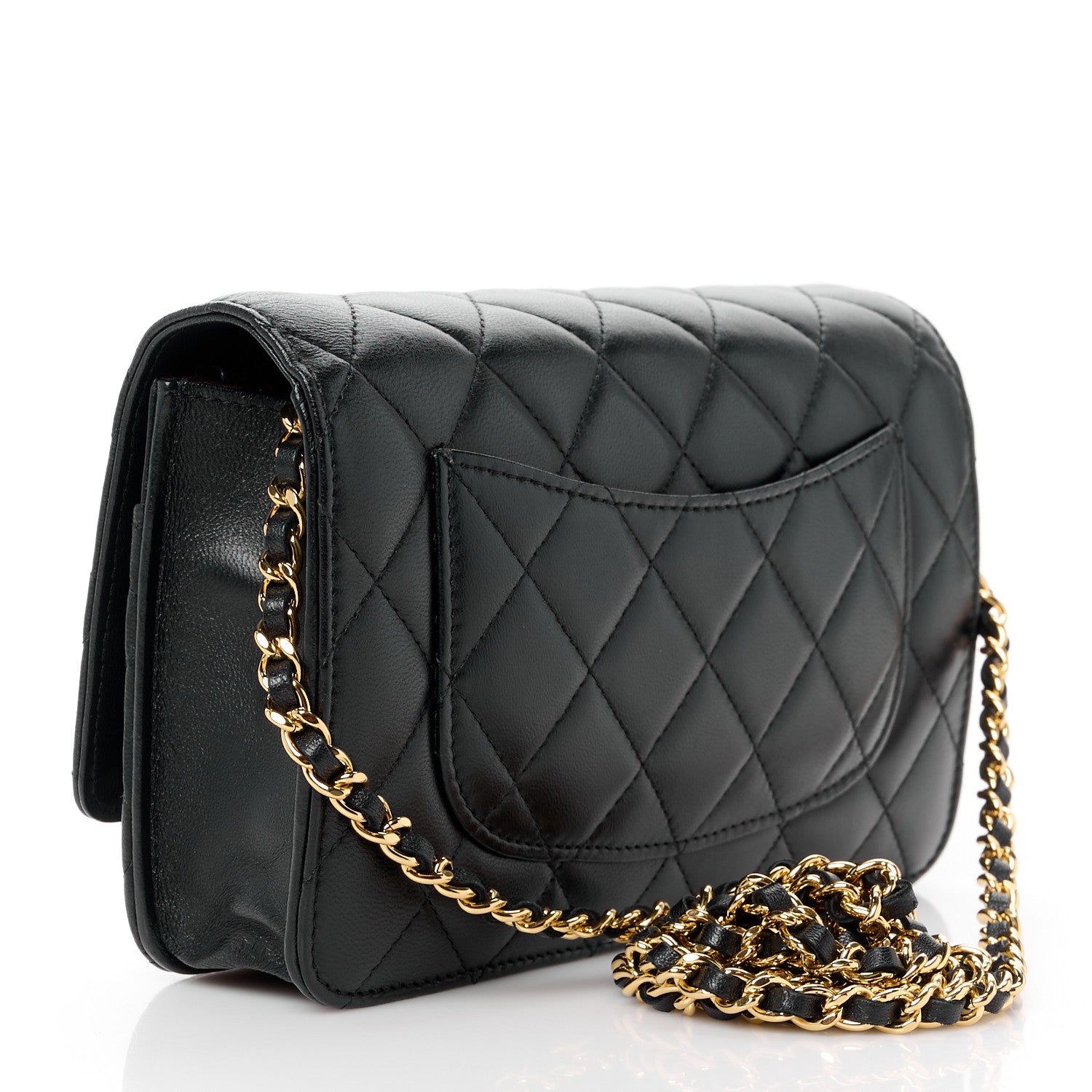 Chanel Lambskin Quilted Wallet On Chain WOC Black 4 of 13