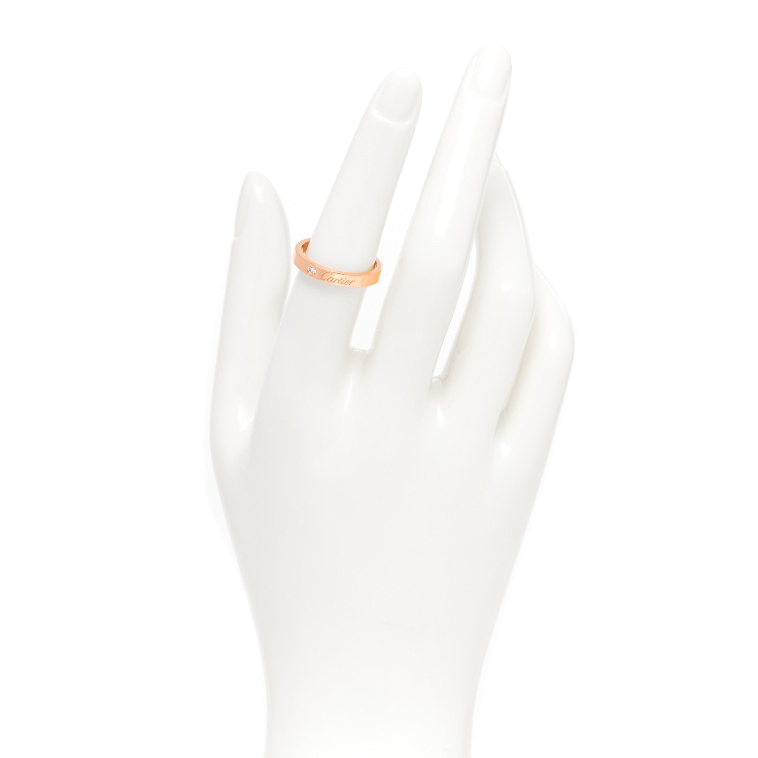 Cartier 18K Pink Gold Diamond 3mm C De Cartier Wedding Band Ring 54 6.75 2 of 5