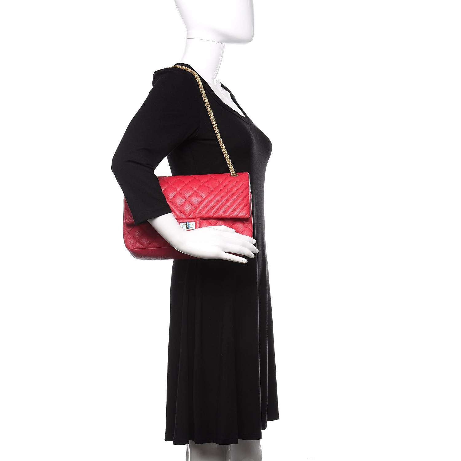 Chanel Caviar Chevron Quilted 2.55 Reissue 226 Flap Fuchsia 2 of 12