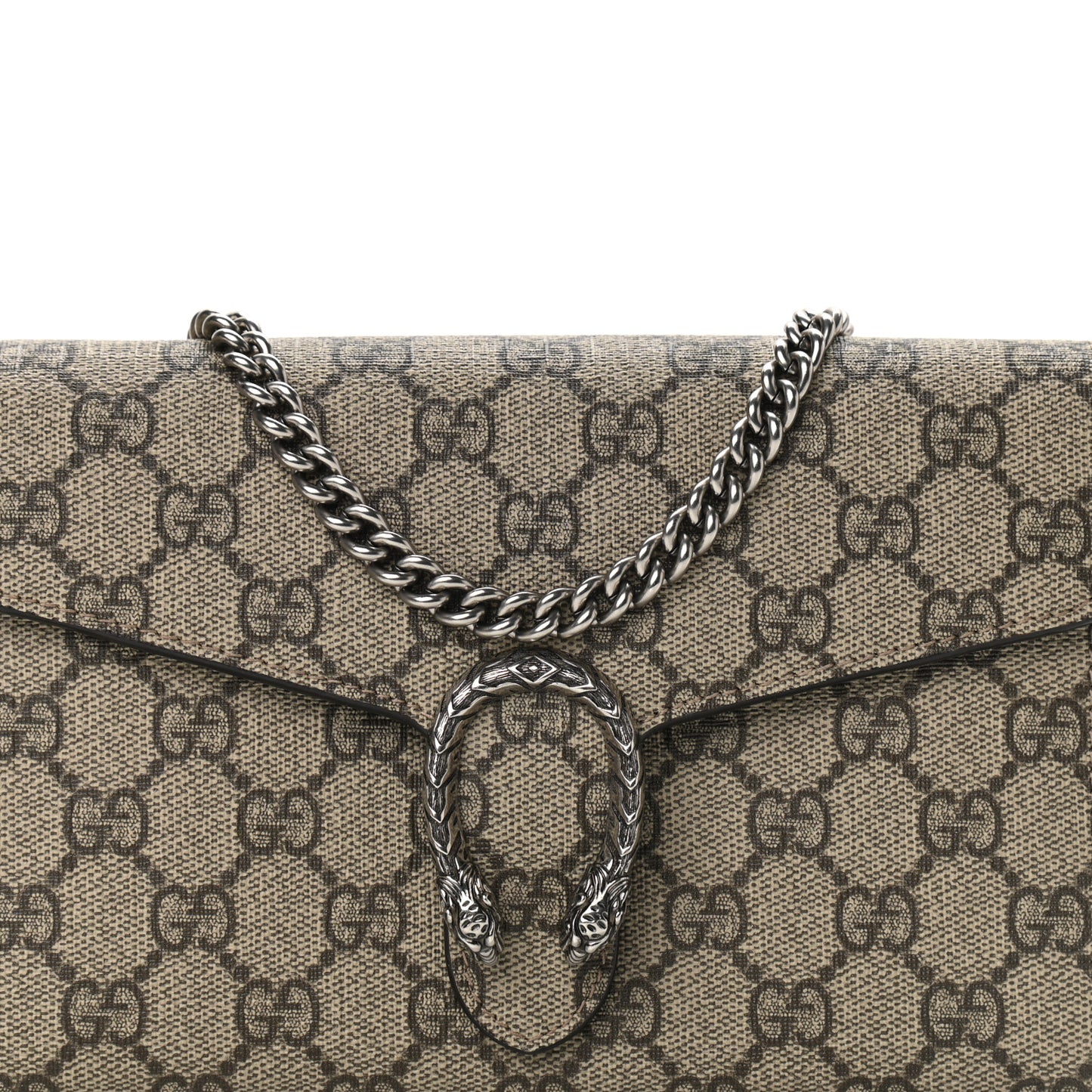 GG Supreme Monogram Mini Dionysus Chain Wallet Beige Taupe