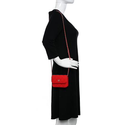 Chanel Jersey Quilted Micro Mini Flap Red 2 of 11