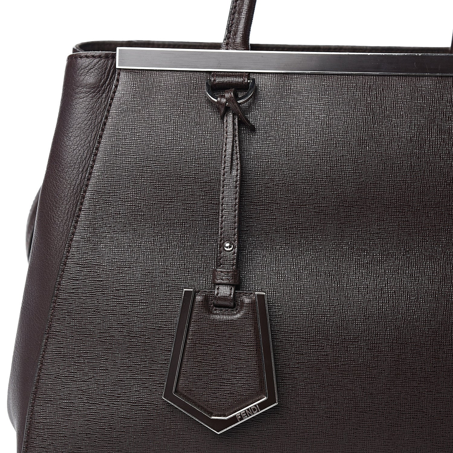 Fendi Vitello Elite Regular 2Jours Tote Caffe Noir 13 of 14