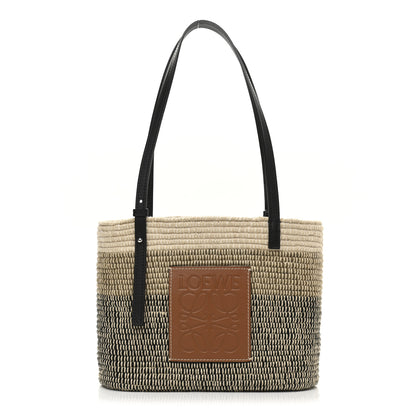 Loewe Textile Calfskin Small Square Basket Tote Bag Tan Black 1 of 11