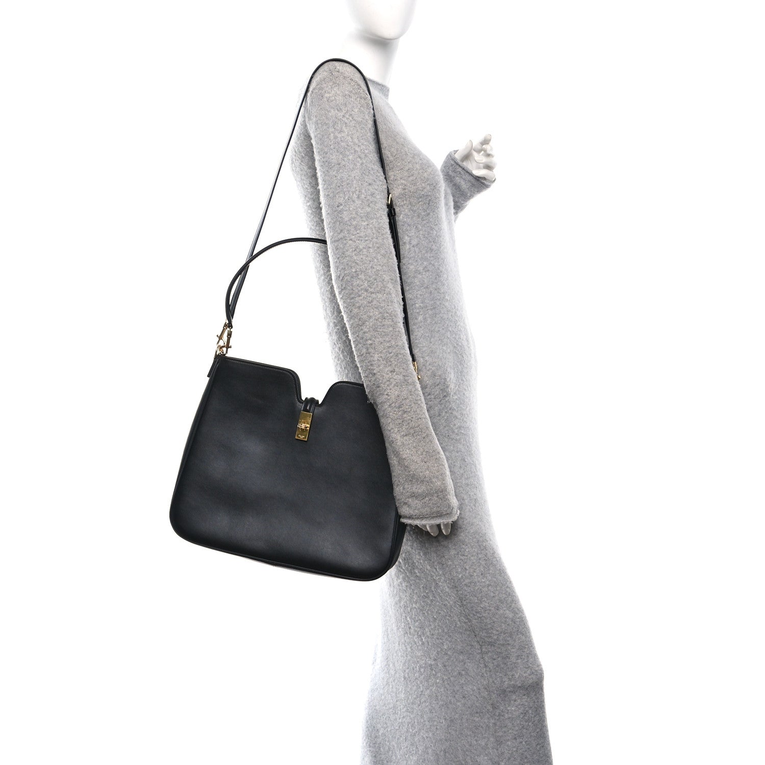 Celine Smooth Calfskin Medium Camille 16 Soft Bag Black 2 of 9
