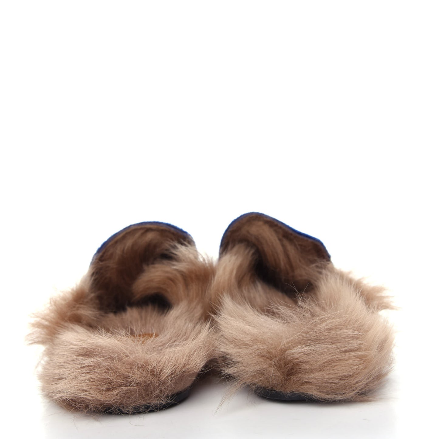 Velvet Fur Womens Princetown Slippers 36 Cobalt Blue
