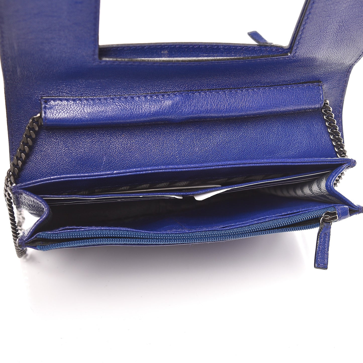 Lambskin Fringe PS1 Large Chain Wallet Cobalt Blue