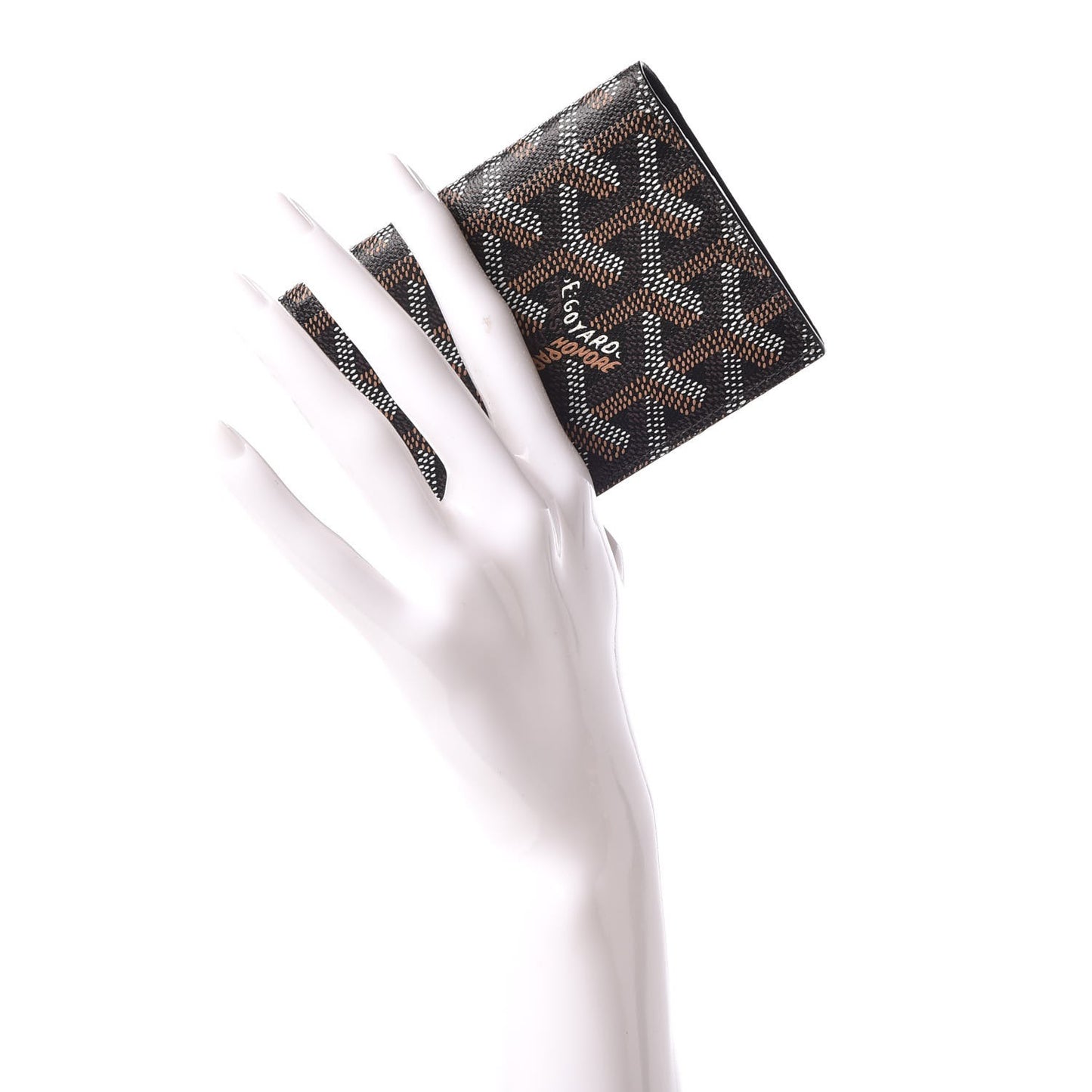 Goyardine Saint Marc Folding Card Case Black