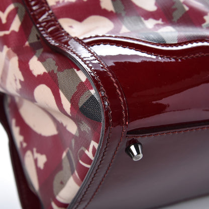 Burberry Nova Check Heart Print Pilgrim Satchel Berry 10 of 11
