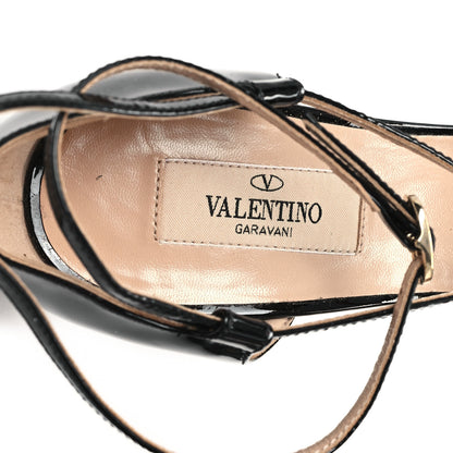Valentino Garavani Patent Cutout Tango Mary Jane Pumps 37.5 Black 8 of 11