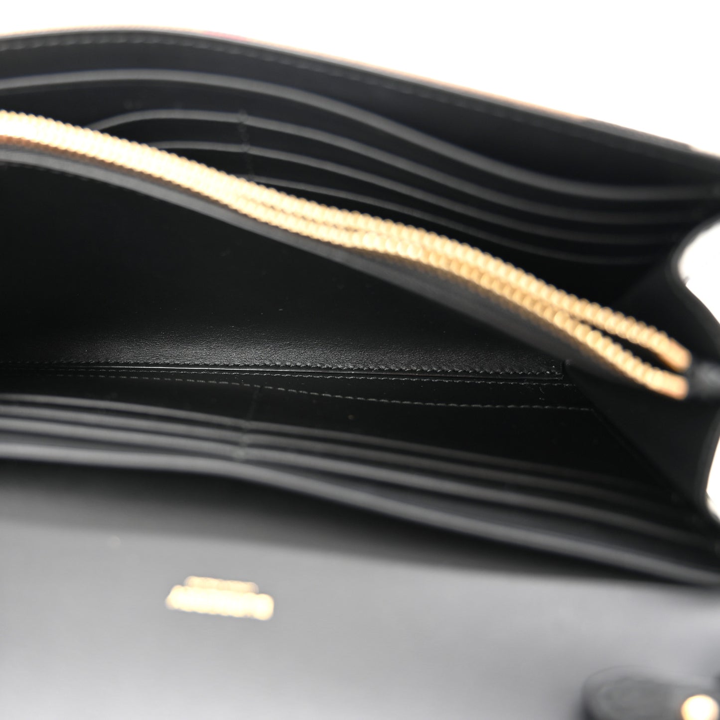 Calfskin House Check Hannah Wallet with Detachable Strap Black