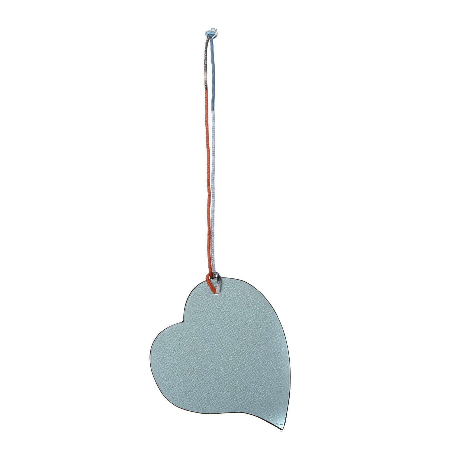 Hermes Togo Epsom Petit H Heart Bag Charm Bleu Atoll Bleu Saphir 1 of 4