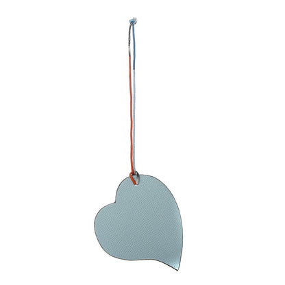 Hermes Togo Epsom Petit H Heart Bag Charm Bleu Atoll Bleu Saphir 1 of 4