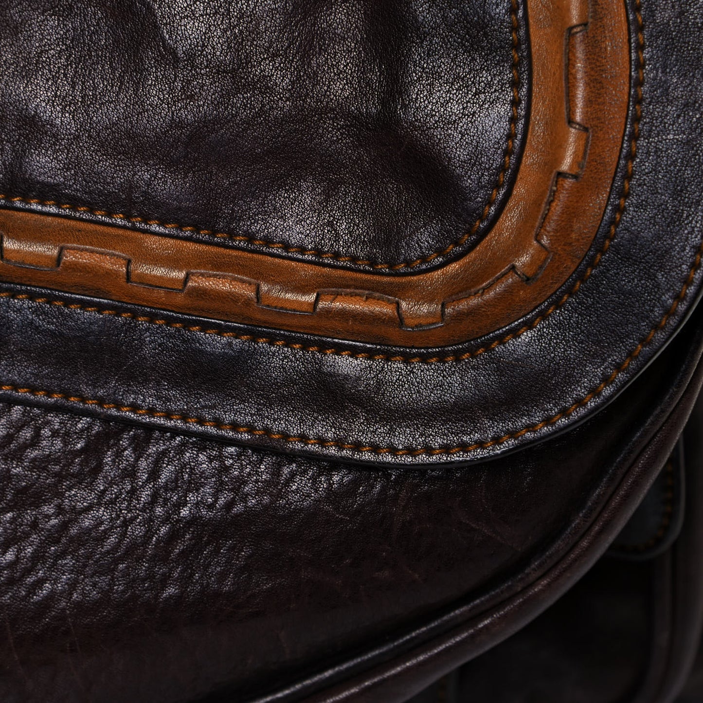 Calfskin Large Gaucho Double Saddle Bag Brown
