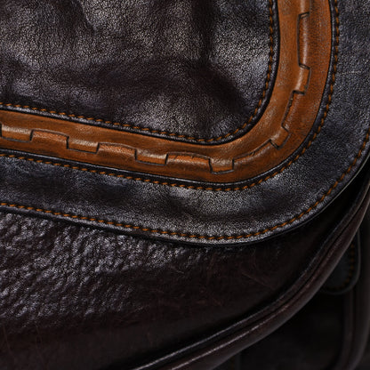 Christian Dior Calfskin Large Gaucho Double Saddle Bag Brown 23 of 30