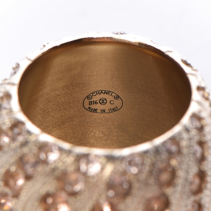 Chanel Crystal CC Ring 6.75 Pink Gold 4 of 5