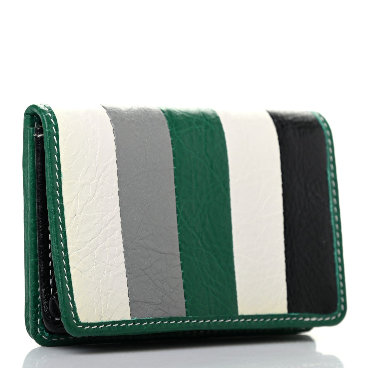 Agneau Arena Multicolore Bazar Bi-Fold Card Case Green Grey Black