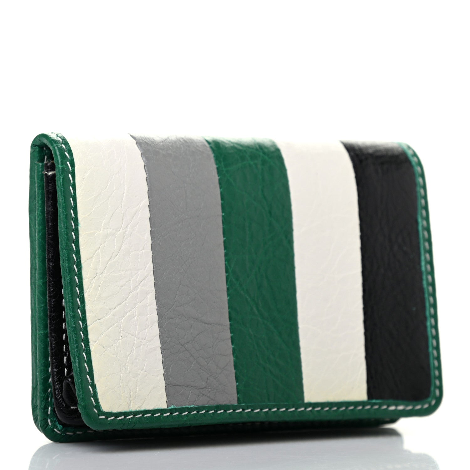 Balenciaga Agneau Arena Multicolore Bazar Bi-Fold Card Case Green Grey Black 2 of 5