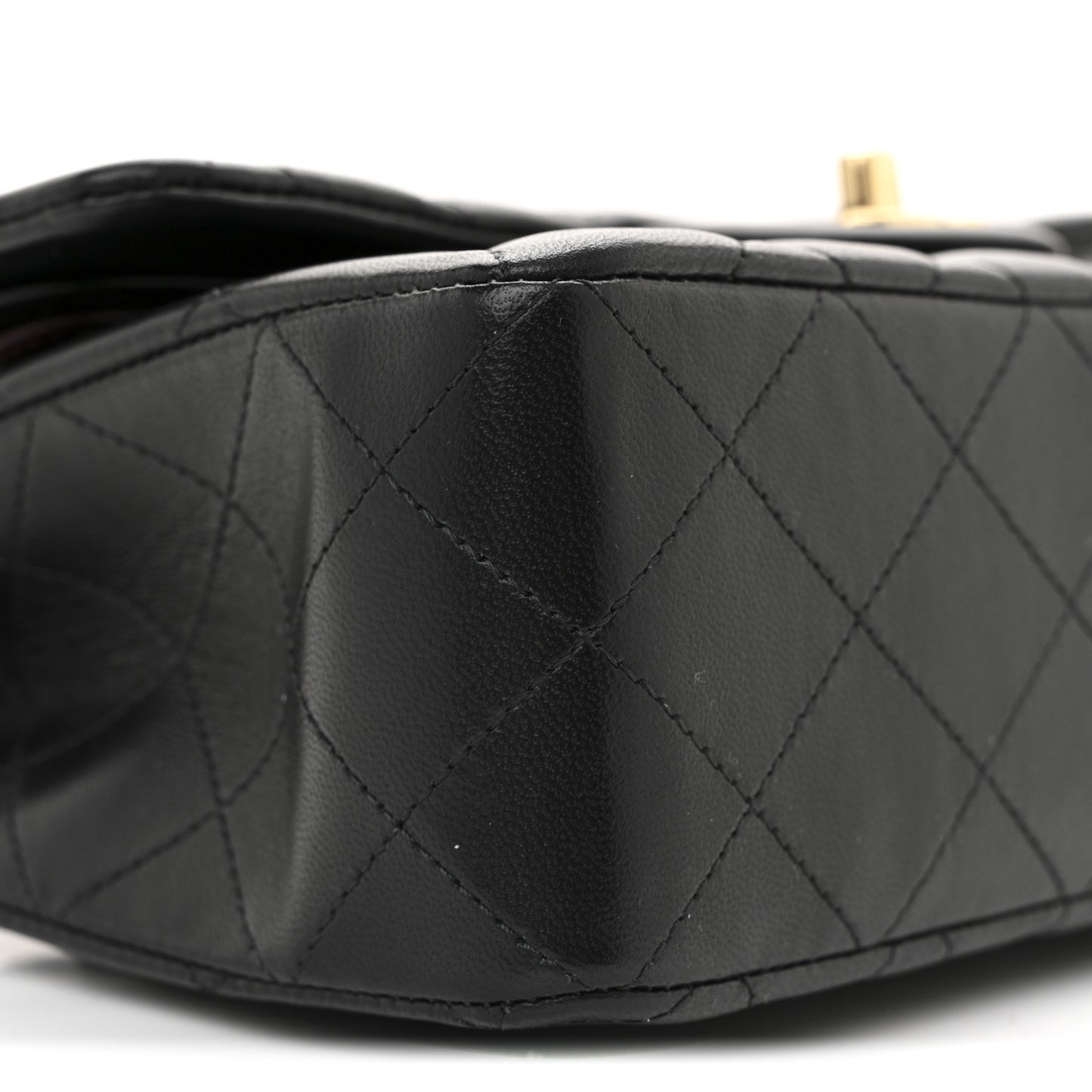 Lambskin Quilted Small Double Flap Black