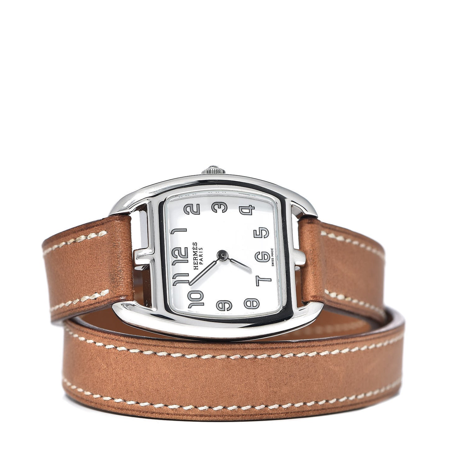 Stainless Steel Barenia 26mm Cape Cod Tonneau Double Tour Quartz Watch Fauve