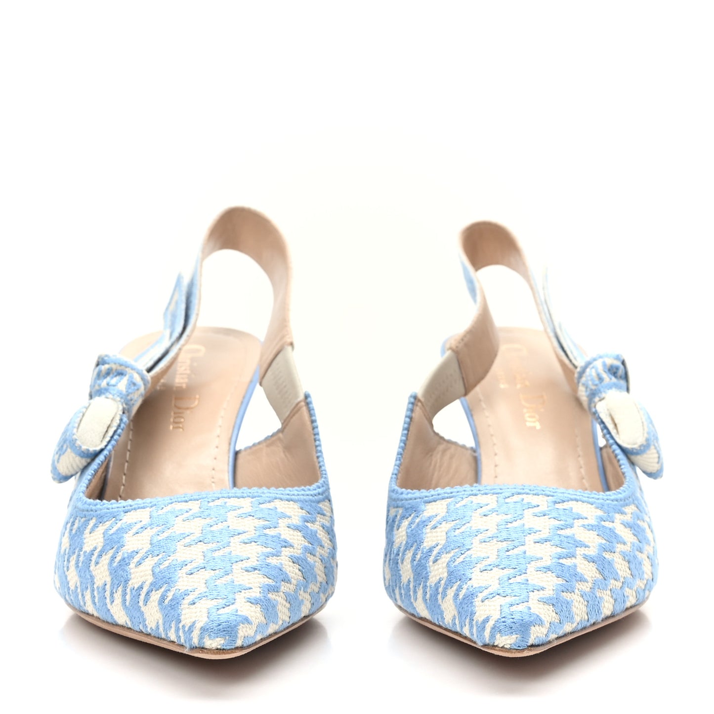 Micro PDP Cotton Houndstooth J'Adior Slingback 65mm Pumps 37 Cornflower