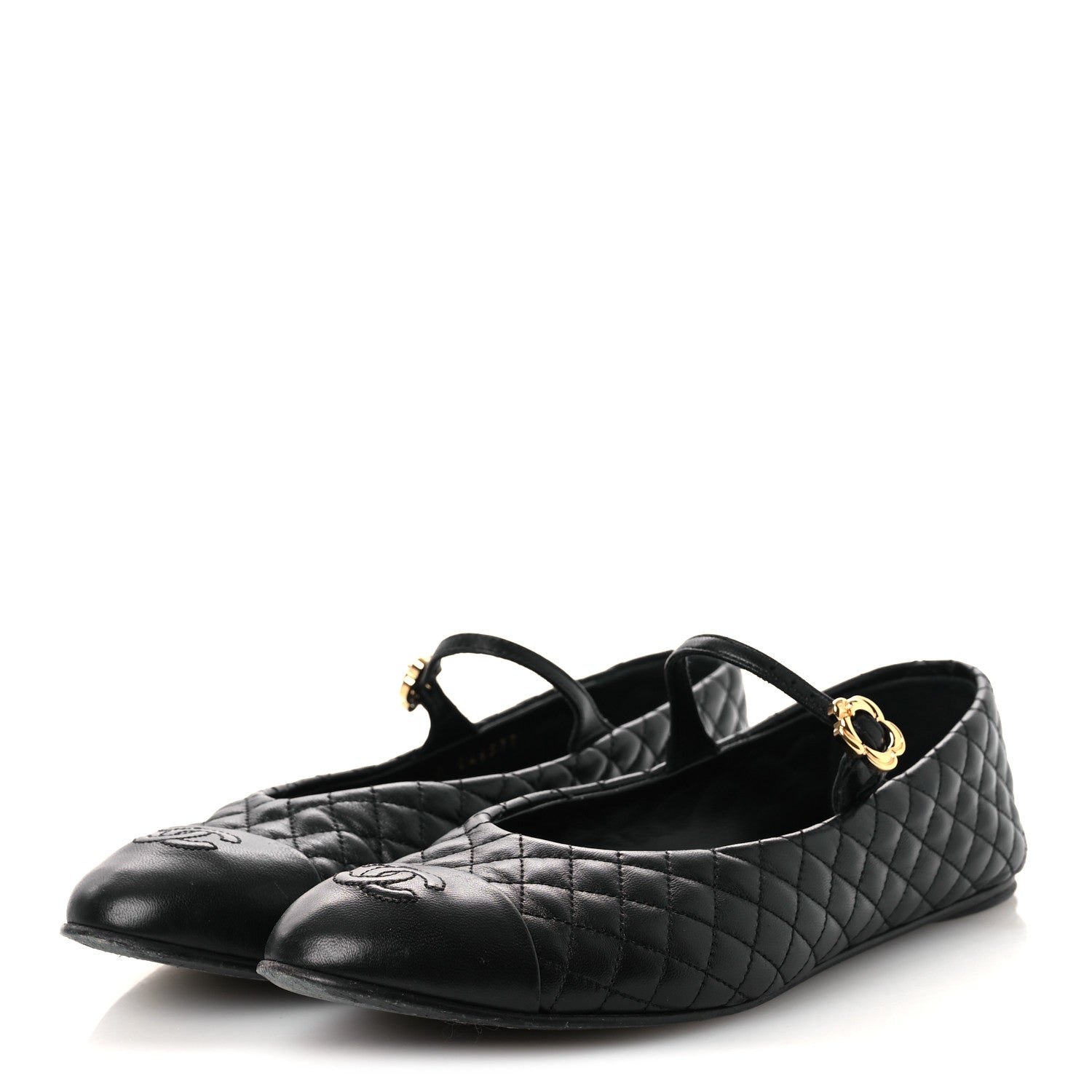 Chanel Lambskin Quilted Mary Jane Flats 38.5 Black 4 of 14