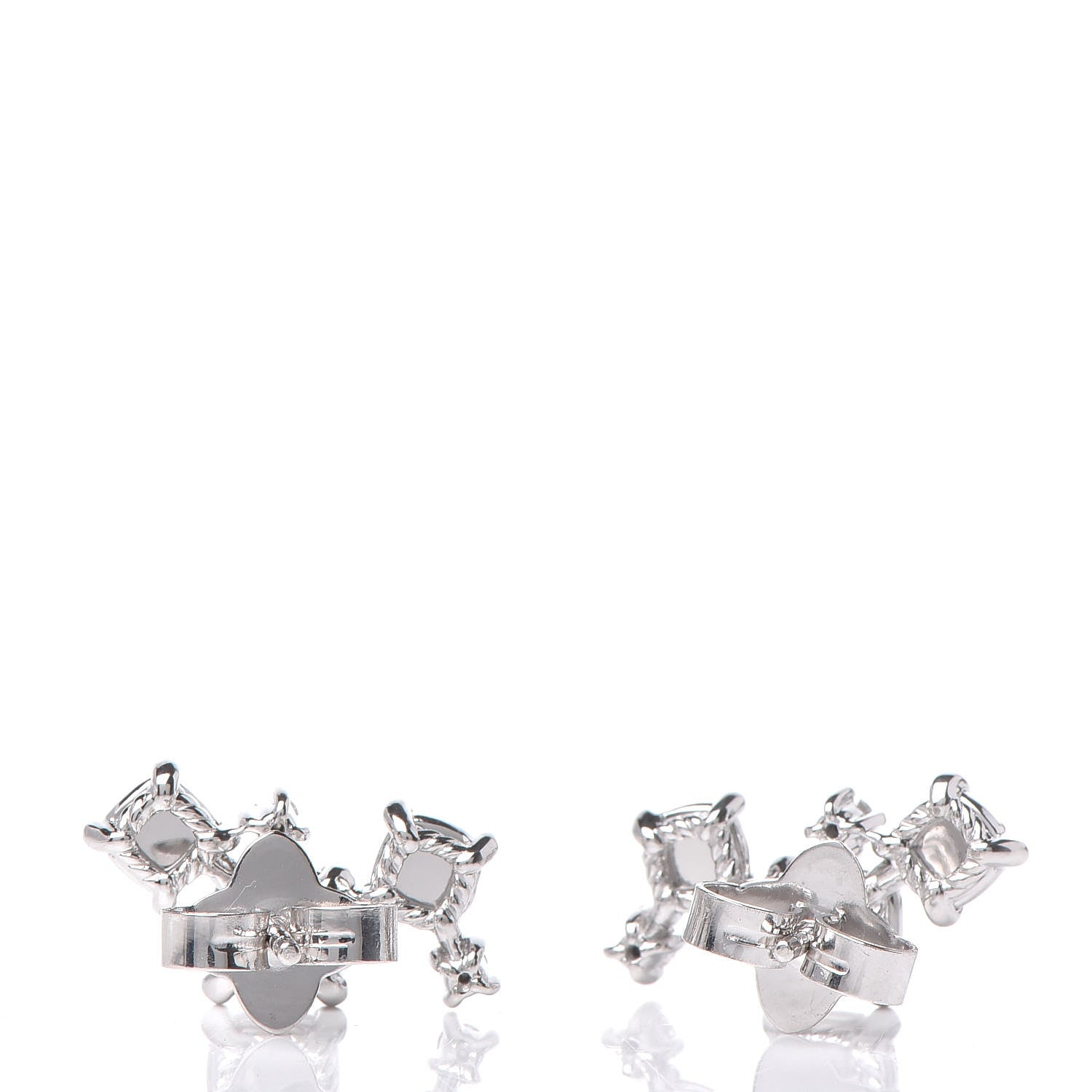 David Yurman 18K White Gold Diamond Precious Chatelaine Climber Earrings 3 of 5