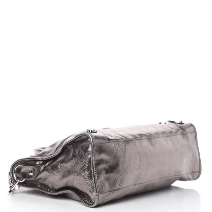 Balenciaga Metallic Agneau Classic Silver Hardware City Pewter 4 of 10